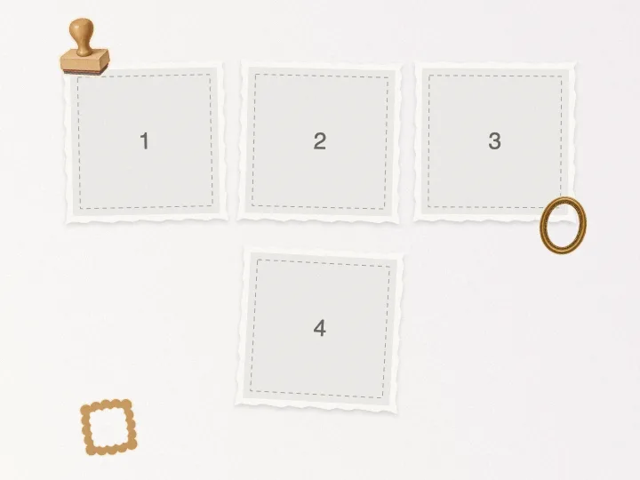Editable collage template with numbered photo slots — Aesthetic Mood Board Collage