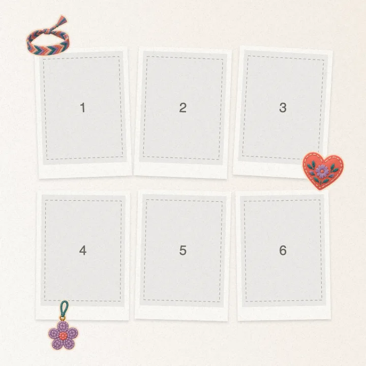 Editable collage template with numbered photo slots — Best Friend Photo Collage Gift