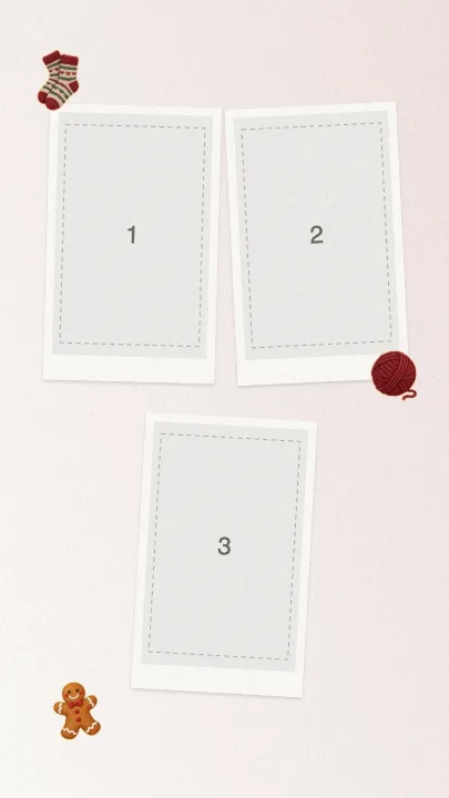Editable collage template with numbered photo slots — Holiday Greeting Card Collage