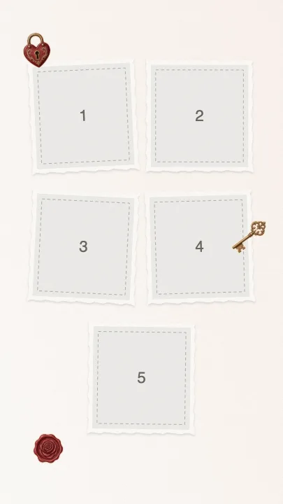 Editable collage template with numbered photo slots — Valentine's Love Letter Collage