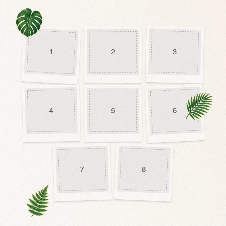 Editable collage template with numbered photo slots — Weekend Away with Friends Collage