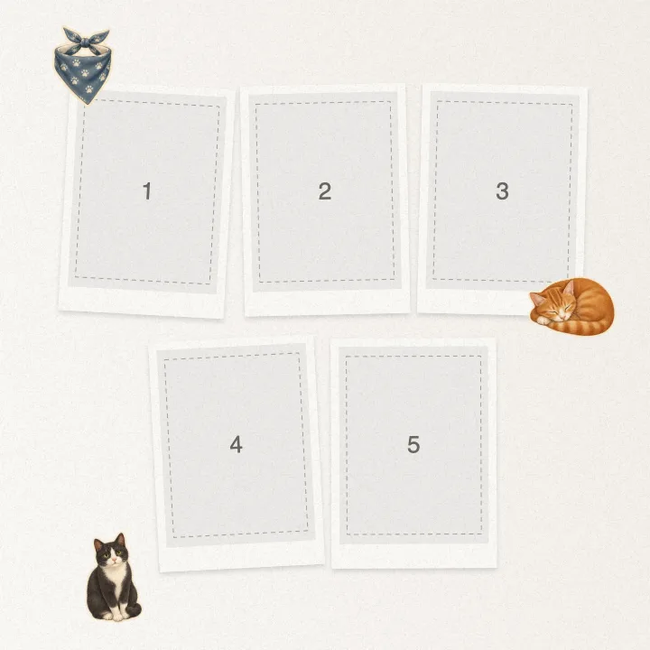 Editable collage template with numbered photo slots — Pet Memorial Tribute Collage