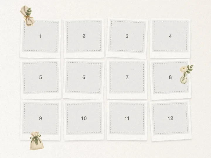 Editable collage template with numbered photo slots — Best Friend's Wedding Collage (Maid-of-Honor Speech)