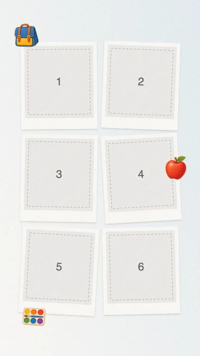 Plantilla de collage editable con espacios numerados para fotos — Collage de Graduación de Kínder