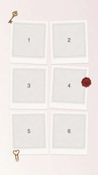 Modelo de colagem editável com espaços numerados para fotos — Collage de Dia dos Namorados