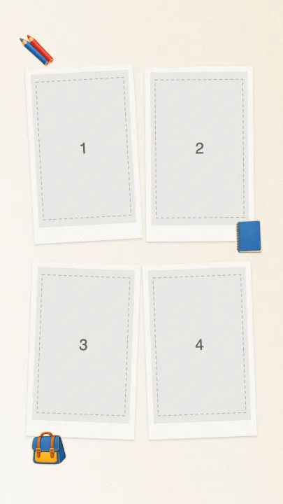 Modèle de collage personnalisable avec des emplacements photo numérotés — Collage de la Rentrée des Classes