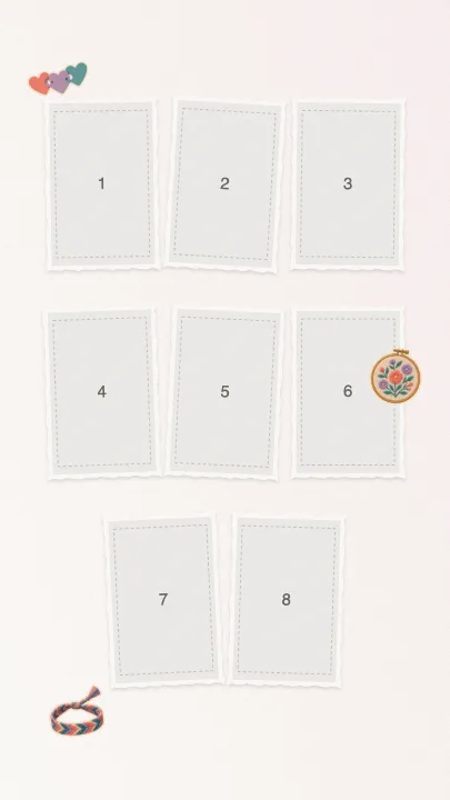 Plantilla de collage editable con espacios numerados para fotos — Collage de Despedida de Soltera