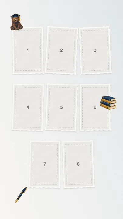 Plantilla de collage editable con espacios numerados para fotos — Collage de Graduación de Preparatoria