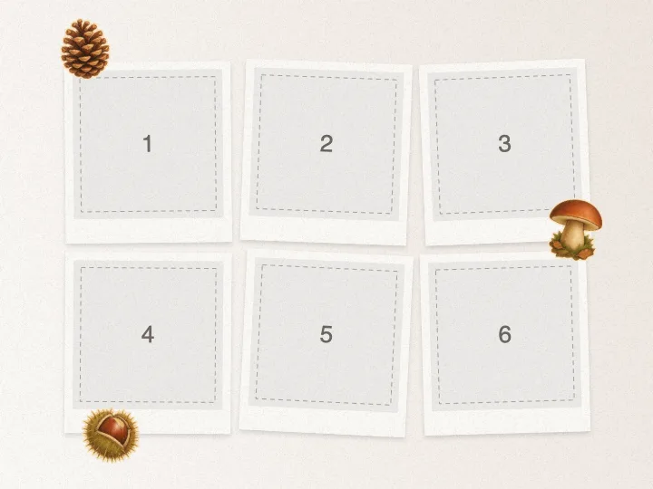 Editable collage template with numbered photo slots — Thanksgiving Family Table Collage